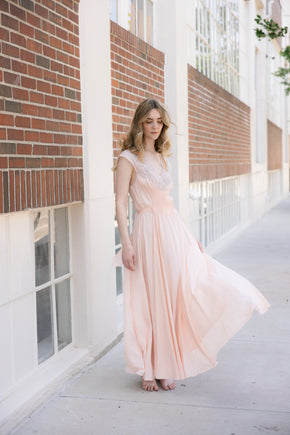1930s Blush silk lace nightgown, France