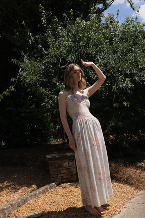 1930s floral rayon nightgown, USA