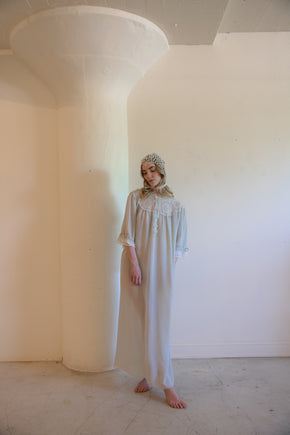1930s French crepe chiffon lace nightgown