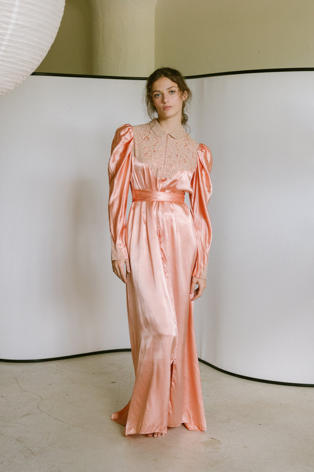 1940s satin dressing gown