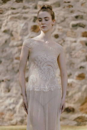 Antique tulle needle less dress