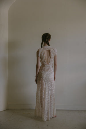 1930s embroidered organza dress set