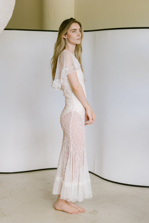 1930s ribbon work net gown