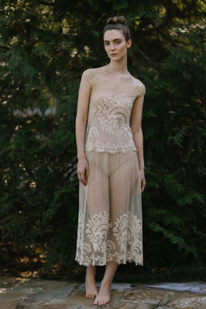 Antique tulle needle less dress