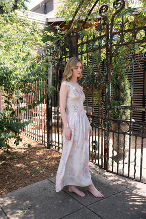 1930s floral rayon nightgown, USA