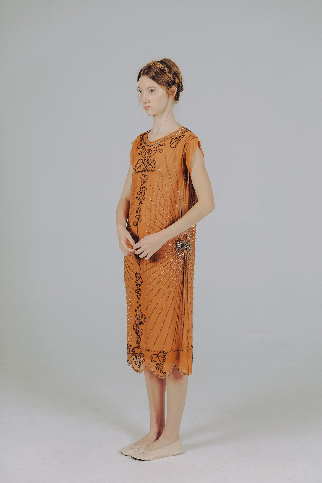 1920s silk chiffon beaded flapper dress Devore Vintage 1920s silk chiffon beaded flapper dress Devore Vintage
