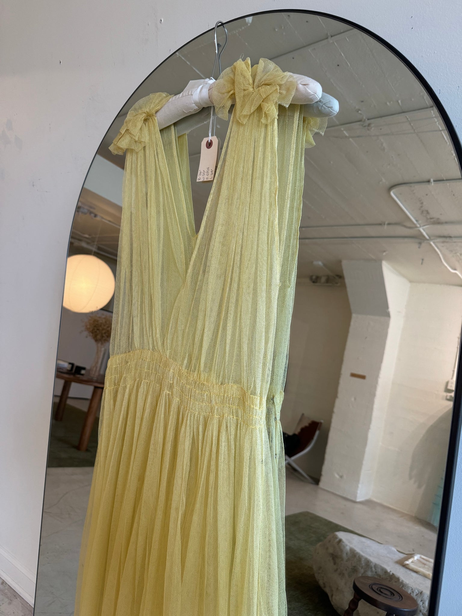 1930s yellow tulle gown