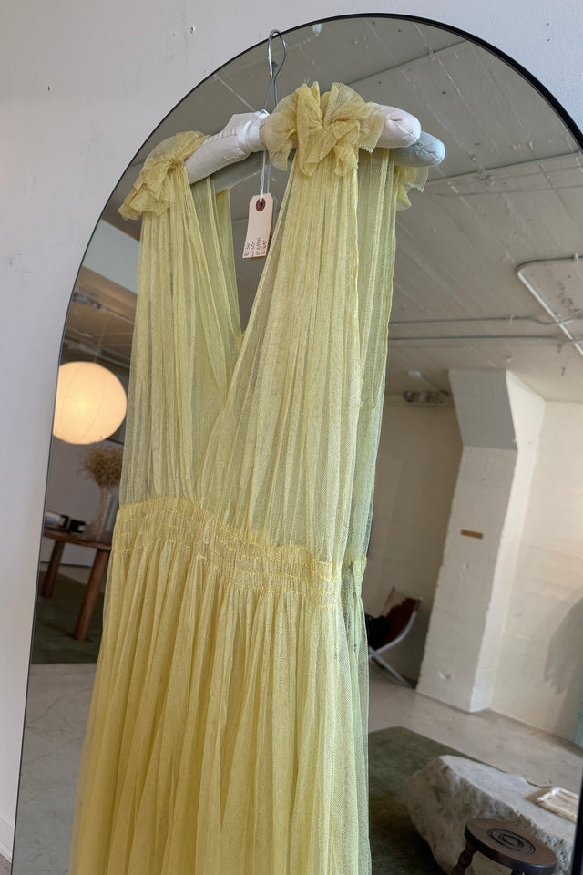 1930s yellow tulle gown