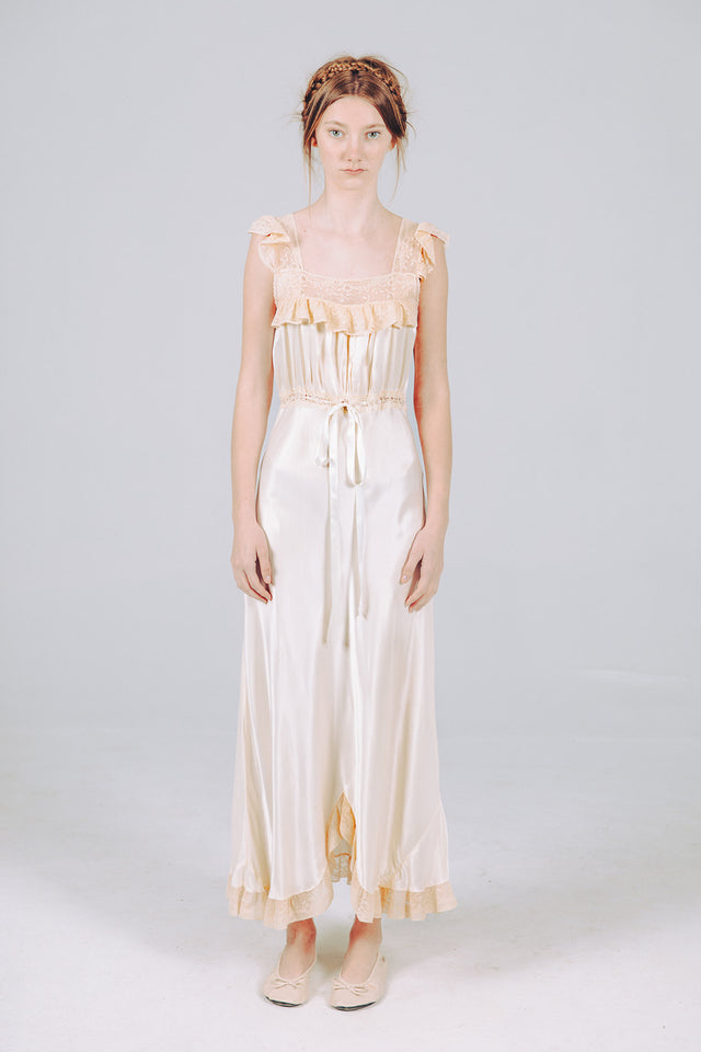 1930s cream satin nightgown