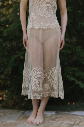 Antique tulle needle less dress
