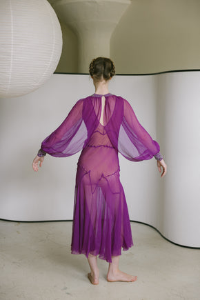 C. 1930s fuchsia silk gown
