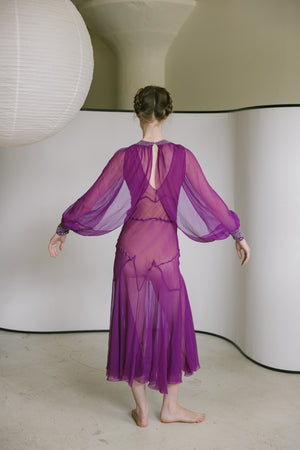 C. 1930s fuchsia silk gown