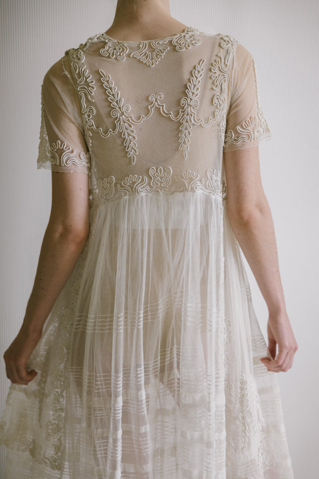 1913 soutache tulle appliqué dress