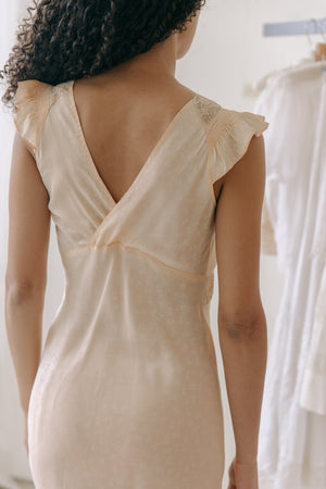 1930s silk rayon damask nightgown