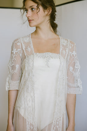 1920s whitework net dress