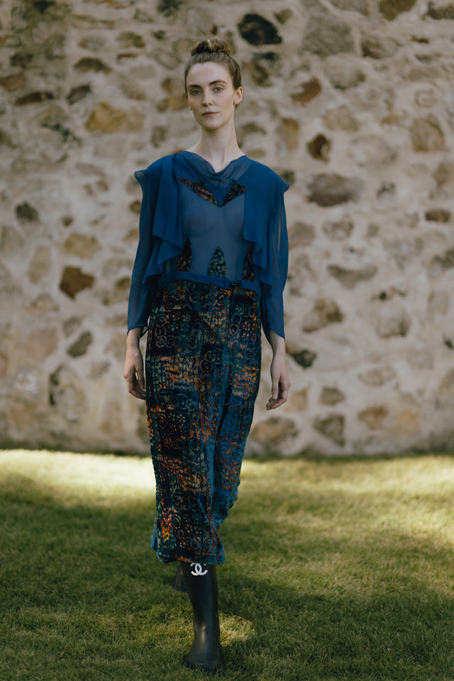 1922 cut velvet afternoon dress