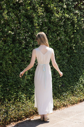 1930s bias muted sage silk nightgown, France