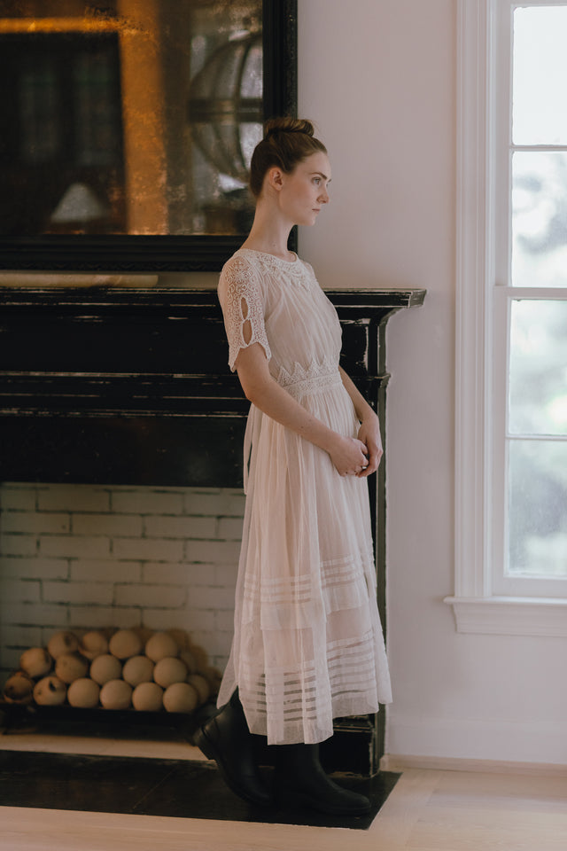 1910s soutache ivory net gown