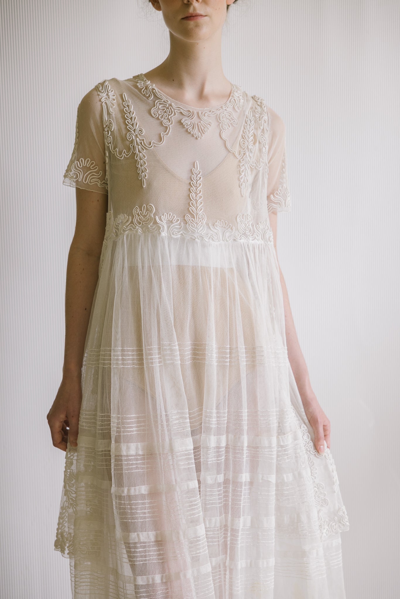 1913 soutache tulle appliqué dress