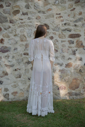 Antique 1900s tulle wedding gown