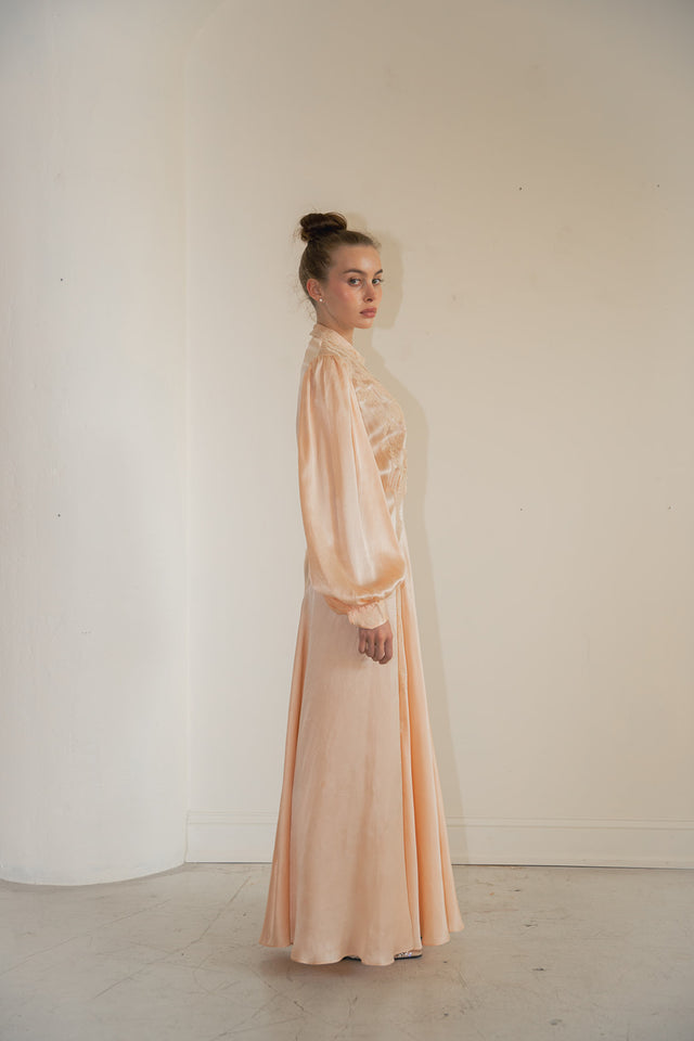 1930s French satin lace nightgown