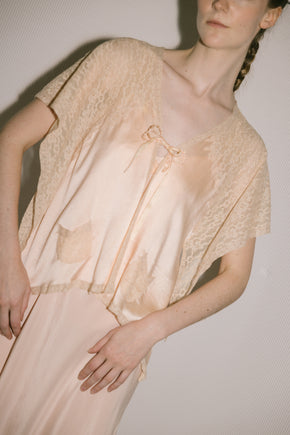 1920s silk satin bed jacket