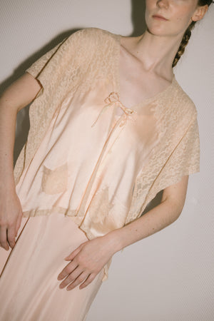 1920s silk satin bed jacket