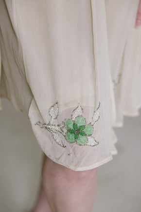 1920s silk chiffon beaded dress