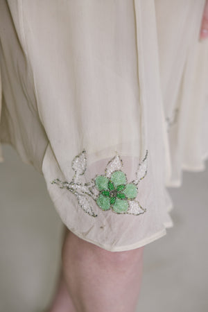 1920s silk chiffon beaded dress