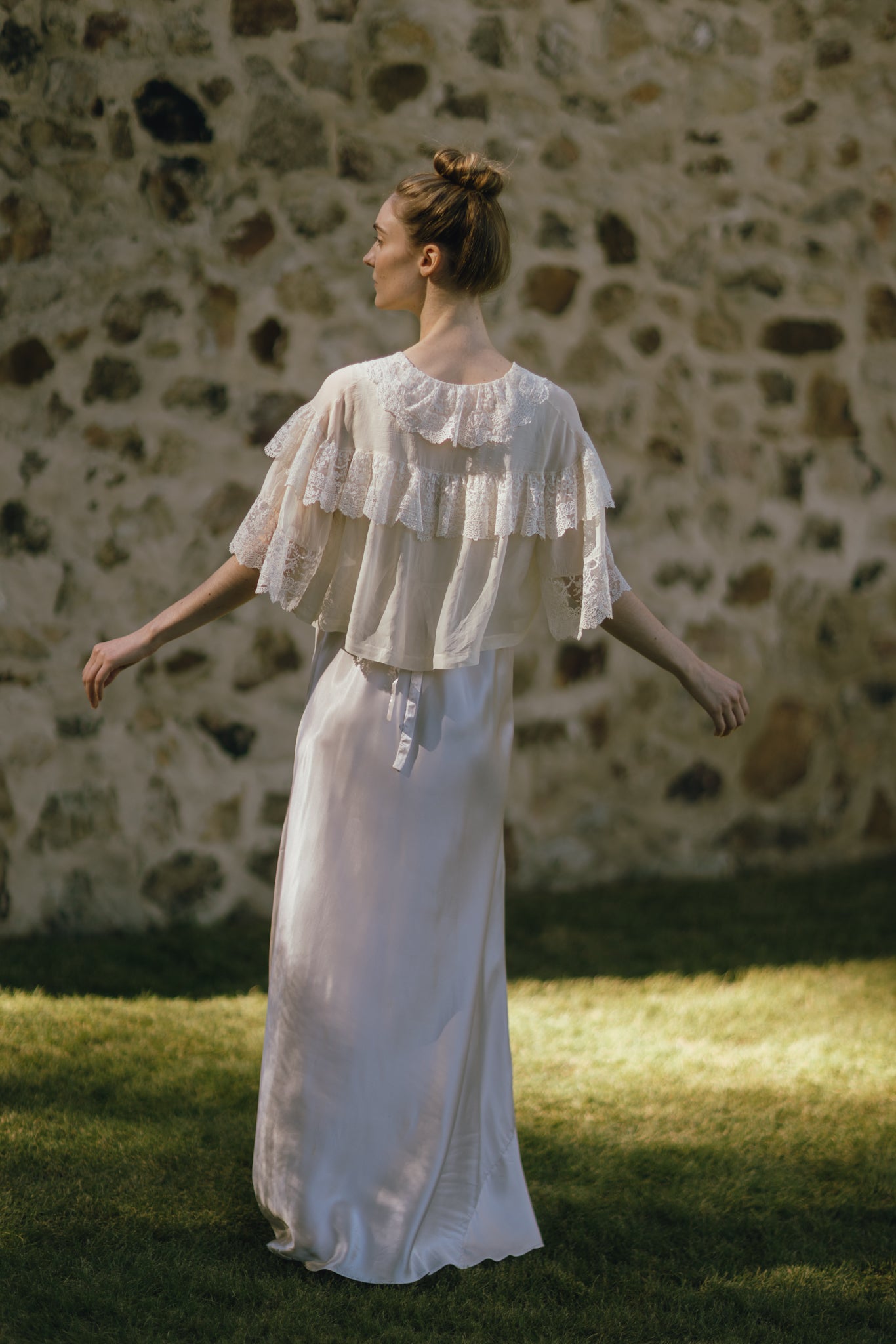1920s silk lace bed jacket, Paris