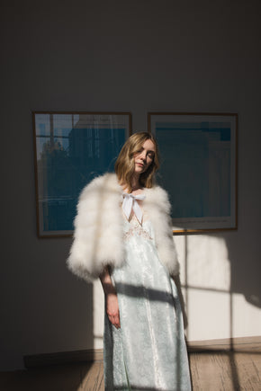 1960s ivory marabou feather cape