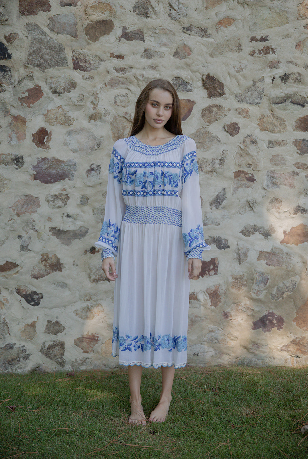 1930s Hungarian embroidered silk day dress Devore Vintage 1930s Hungarian embroidered silk day dress Devore Vintage