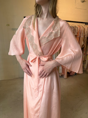 C. 1930s silk lace bell sleeve robe