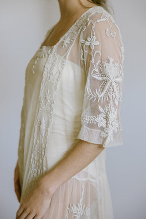 1920s whitework net dress