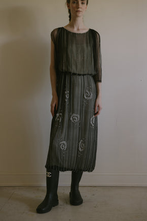 1920s silk evening dress