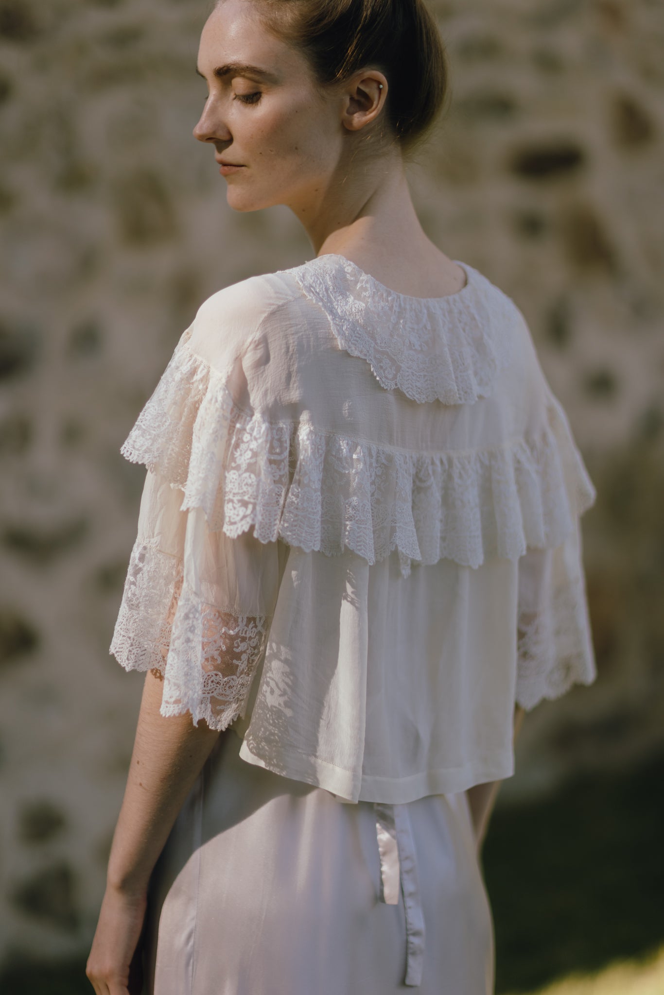 1920s silk lace bed jacket, Paris