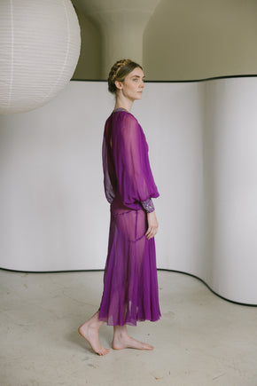 C. 1930s fuchsia silk gown