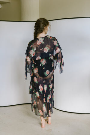 1920s printed chiffon dress