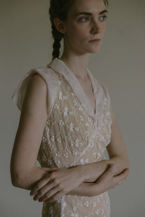 1930s embroidered organza dress set