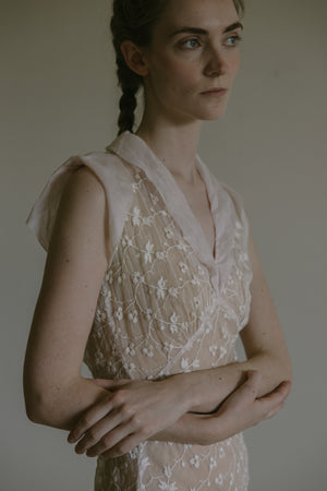 1930s embroidered organza dress set