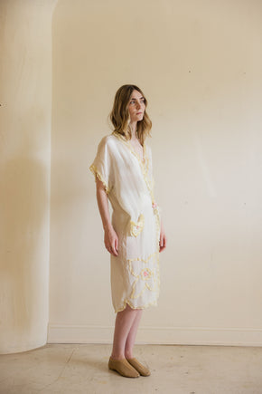 Antique 1920s art deco silk lingerie robe