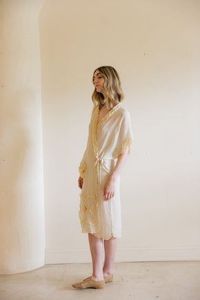 Antique 1920s art deco silk lingerie robe