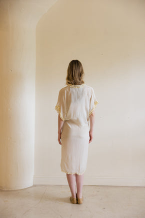 Antique 1920s art deco silk lingerie robe