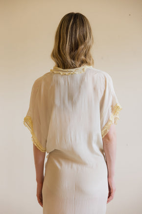 Antique 1920s art deco silk lingerie robe