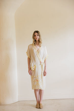 Antique 1920s art deco silk lingerie robe
