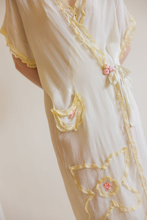 Antique 1920s art deco silk lingerie robe