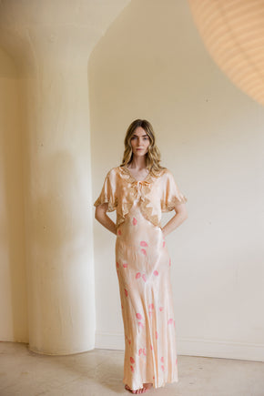 1930s silk lace bed jacket
