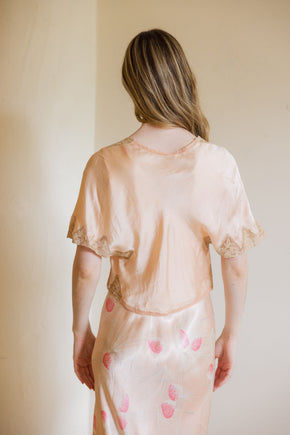 1930s silk lace bed jacket