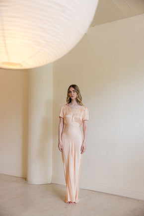 1930s barbizon satin slip dress