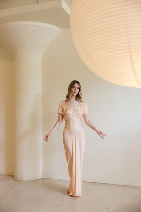 1930s barbizon satin slip dress